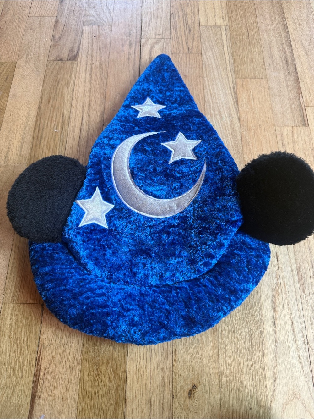Disney Blue Sorcerer Mickey Hat with Silver Moon & Stars
